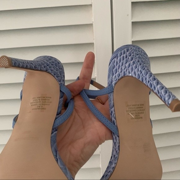 NEW Steve Madden size 8 Blue Strappy Crocodile Print Stiletto Heels - Picture 5 of 5
